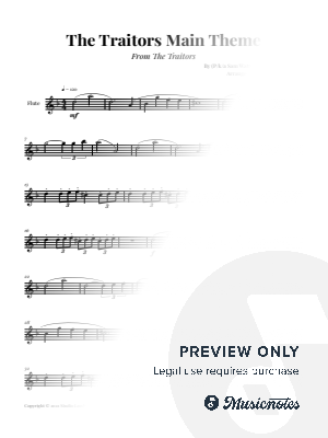 The Traitors Main Theme | FLUTE SOLO by Glauco Fernandes - Sheet Music