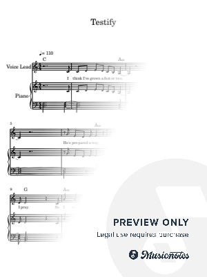 Testify by Clara Porter - Sheet Music