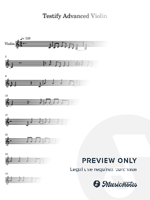 Testify Advanced Violin by Clara Porter - Sheet Music