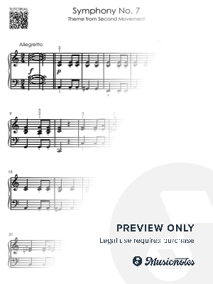 Symphony No. 7 (Theme) - Beethoven + Easy Piano Tutorial | Beginner / Early Intermediate Sheet Music by Alicja Urbanowicz ...