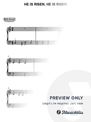 He Is Risen, He Is Risen - hymn | beginner piano by Beth Alcock – Violin & Piano Arrangements - Sheet Music