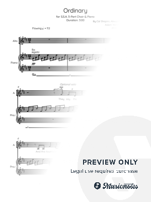 Ordinary – SSA Choir & Piano | Alex Warren by Joseph Hollings - Sheet Music