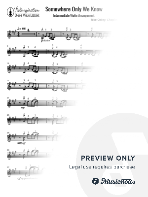 Somewhere Only We Know by Violinspiration - Sheet Music
