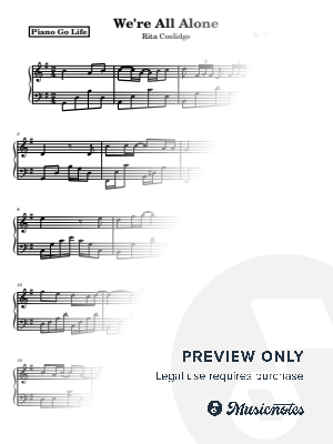 We're All Alone by Piano Go Life  - Sheet Music