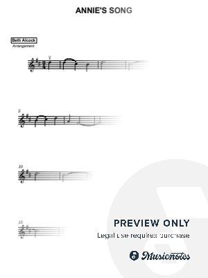 Annie's Song (John Denver) - violin by Beth Alcock – Violin & Piano Arrangements - Sheet Music