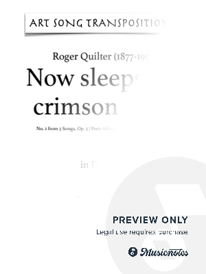 QUILTER: Now sleeps the crimson petal, Op. 3 no. 2 (transposed to D major)