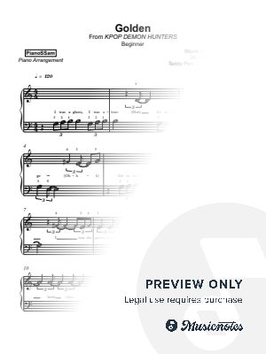 Golden [beginner] by PianoSSam - Sheet Music