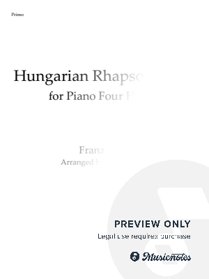 Franz Liszt - Hungarian Rhapsody No.2 for Piano Four Hands (Arr. Paulo Zereu) (Complete Score) by Paulo Zereu - Sheet Music