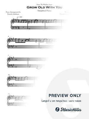 Grow Old With You [simplified] by Piano Tutorials for Beginners - Sheet Music