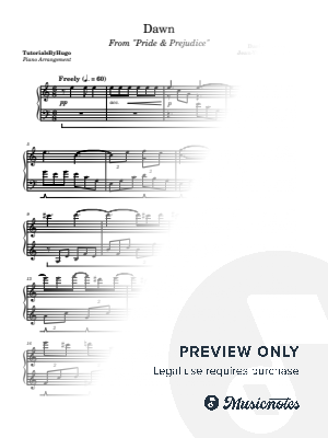 Dawn (From "Pride & Prejudice) by TutorialsByHugo - Sheet Music