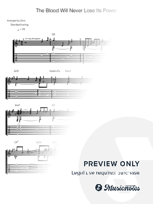 The Blood Will Never Lose Its Power by Zeno - Sheet Music