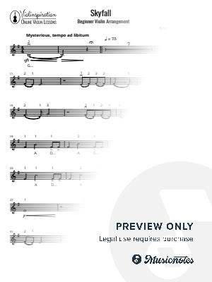 Skyfall by Violinspiration - Sheet Music