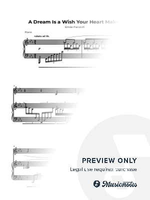 A Dream is a Wish Your Heart Makes arranged for the Left Hand alone by Emile Pandolfi - Sheet Music