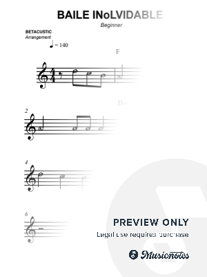 BAILE INoLVIDABLE [beginner] by Betacustic - Sheet Music