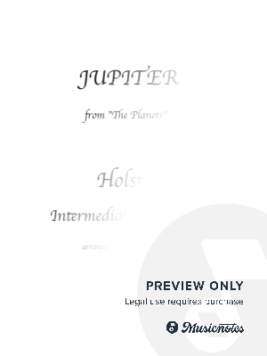 Jupiter Piano Intermediate Solo Holst by Gene Roberson - Sheet Music