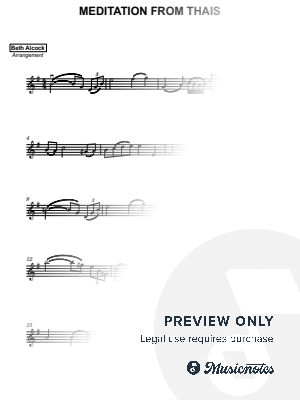 Meditation from Thaïs (Massenet) – violin (first position) by Beth Alcock – Violin & Piano Arrangements - Sheet Music