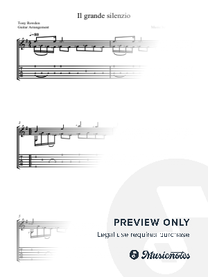 Il Grande Silenzio (Ennio Morricone) by Tony Rowden - Sheet Music