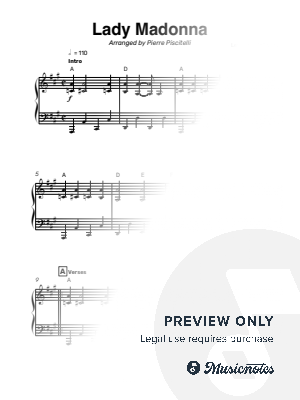 Lady Madonna by Pierre Piscitelli - Sheet Music