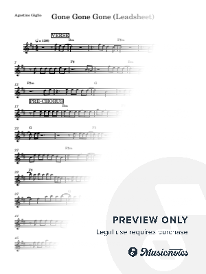 Gone, Gone, Gone (David Guetta Teddy Swims & Tones and I) Leadsheet by Agostino Giglio - Sheet Music
