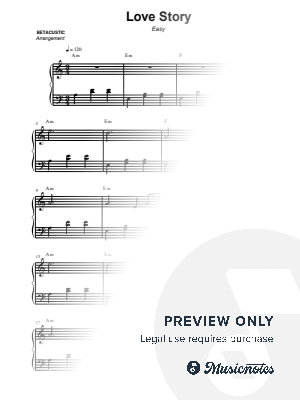 Love Story - Indila [easy] by Betacustic - Sheet Music