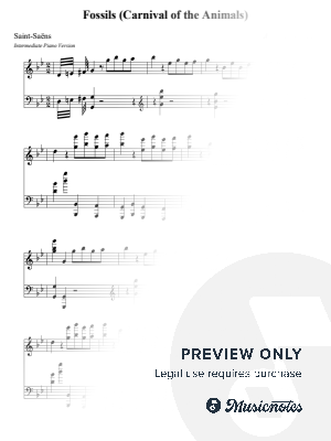 Fossils (Carnival of the Animals) - Saint-Saëns (Intermediate - Medium version) by Nivek Piano - Sheet Music
