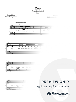 Zoo [easy] by PianoSSam - Sheet Music