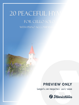 20 Peaceful Hymns for Cello Solo with Piano Accompaniment by B. C. Dockery - Sheet Music