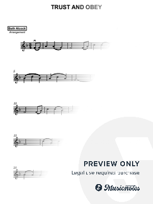 Trust and Obey - hymn | violin by Beth Alcock – Violin & Piano Arrangements - Sheet Music
