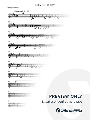 Love Story - Taylor Swift - TRUMPET - Full version, original key by Charlene Elisha Gregory - Sheet Music