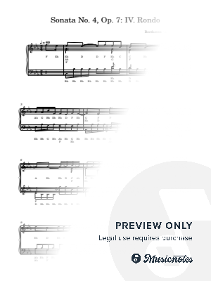 Sonata No. 4, Op. 7: IV. Rondo | Beethoven | Letter Notes Piano | Note Names Under Every Note