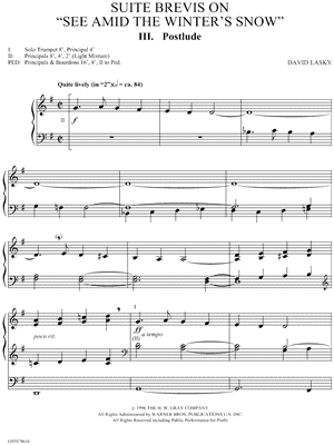 Suite Brevis on "See Amid the Winter's Snow"