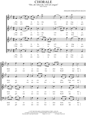 Chorale BWV 299 - "Dir, Dir, Jehovah, Will Ich Singen"