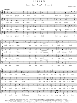 Hear Our Pray'r, O Lord