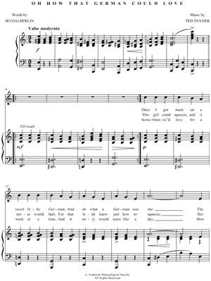 Oh How That German Could Love