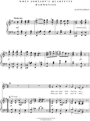 When Johnson's Quartette Harmonize