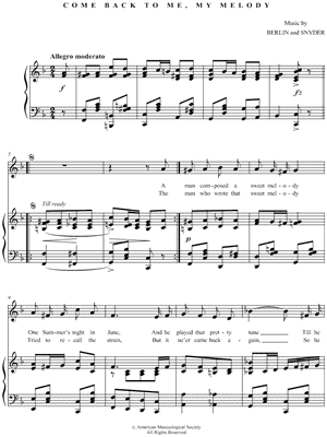 Come Back To Me, My Melody