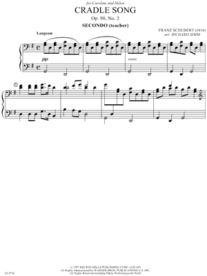Cradle Song, Opus 98, No. 2