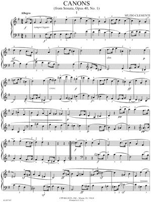 Canons from Sonata Opus 40, No. 1