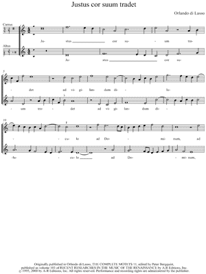 Justus cor suum tradet