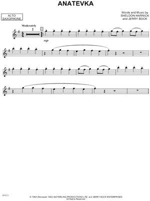 Anatevka - Alto Saxophone