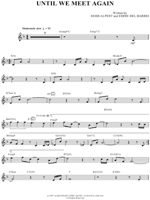 Until We Meet Again - Trumpet Part