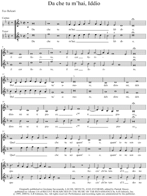 Da che tu m'hai, Iddio