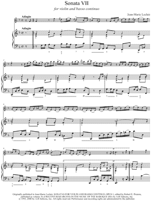 Sonata VII for Violin and Basso Continuo - Keyboard continuo