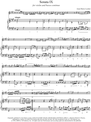 Sonata IX for Violin and Basso Continuo - Keyboard