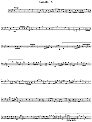 Sonata IX for Violin and Basso Continuo - Continuo Part