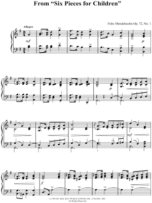 From "Six Pieces for Children"