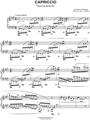 Capriccio, Morning Butterfly, Opus 76, No. 1