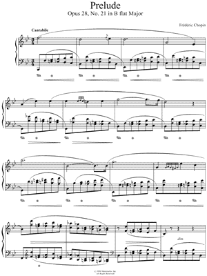 Prelude in B flat Major, Opus 28, No 21