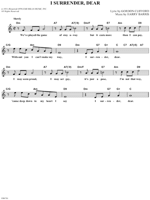 I Surrender, Dear