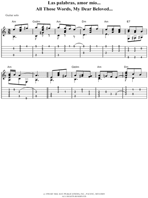 Las Palabras, Amor Mio...